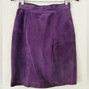 Vintage Leather Purple Pencil Skirt by Gianni